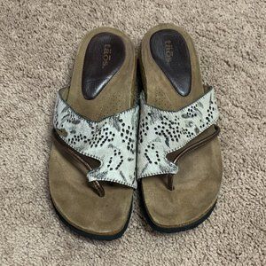 Taos Horizon Calf Hair Cork Sandal